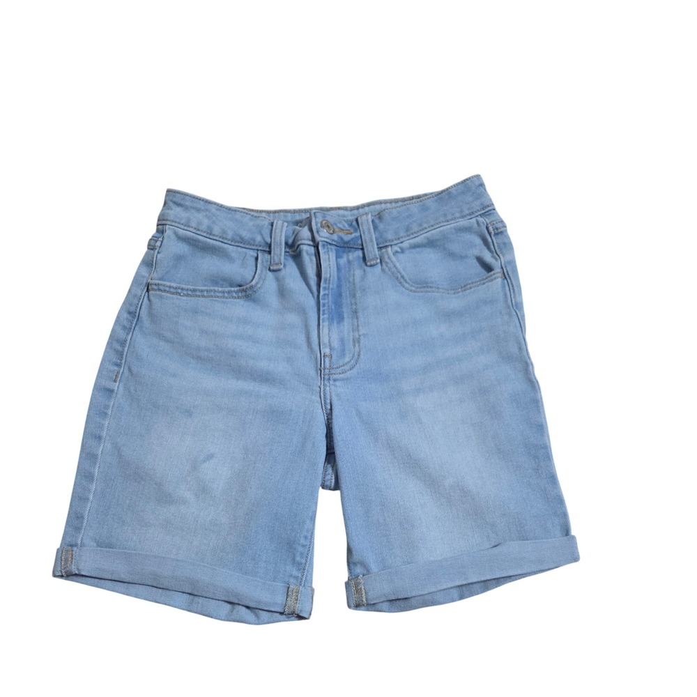 Old Navy High Rise Wow Denim Shorts Light Wash Rolled Hem Size 2 Womens - Picture 2 of 6